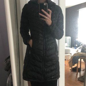 long puffer down coat small Calvein Klein compact